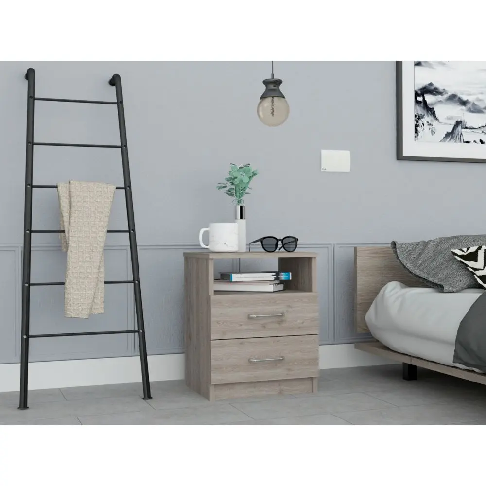 Napoles Nightstand Side Table Two Drawers and High-Quality Top rta mubles colombia