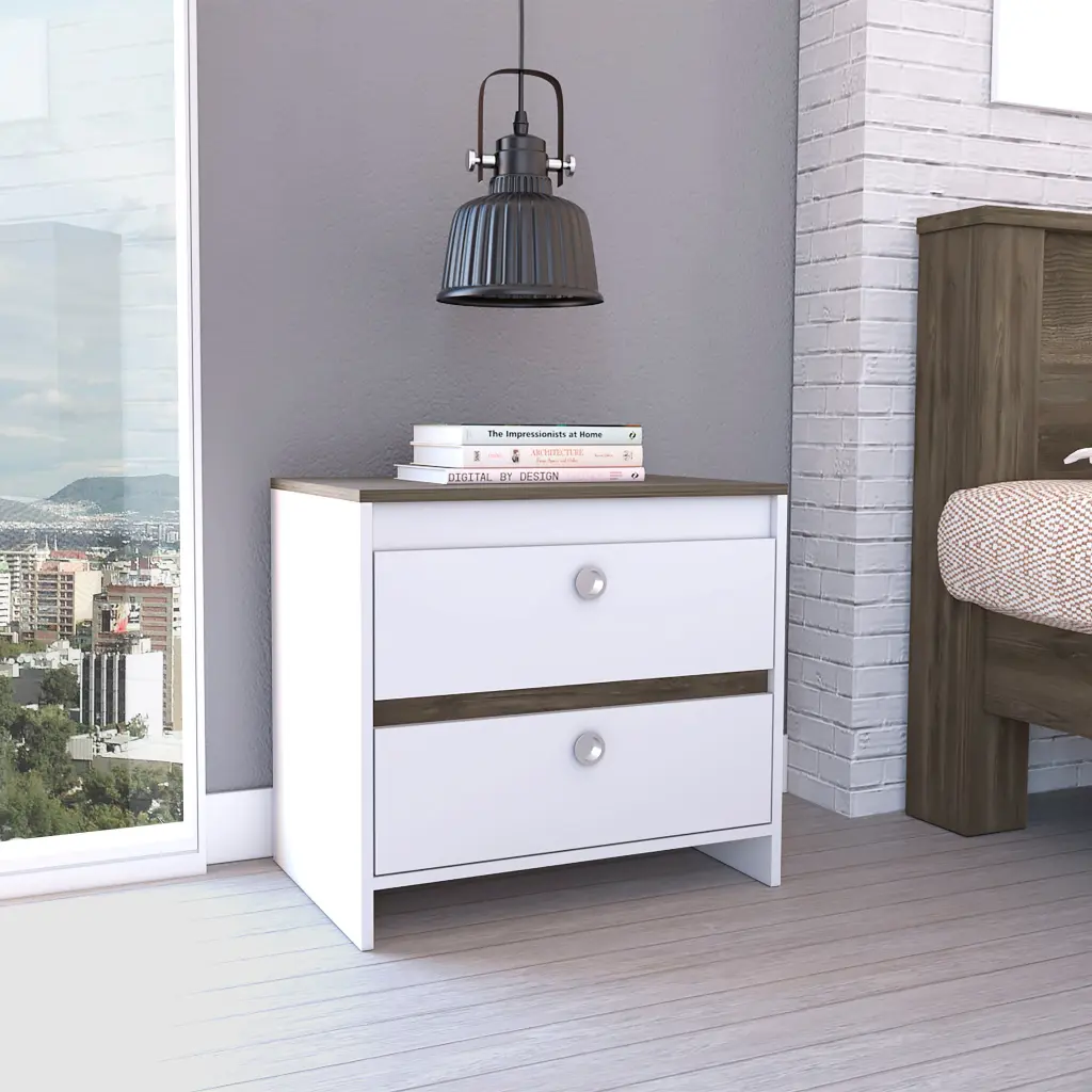 Lily Nightstand Two Drawers High Quality Top Multicolor MDF Engineered Wood rta muebles colombia