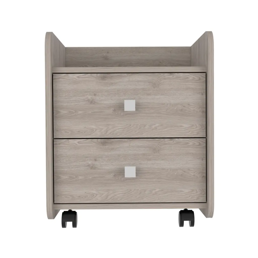 York Nightstand High Quality Top Two Drawers and Four Casters Black MDF rta muebles colombia