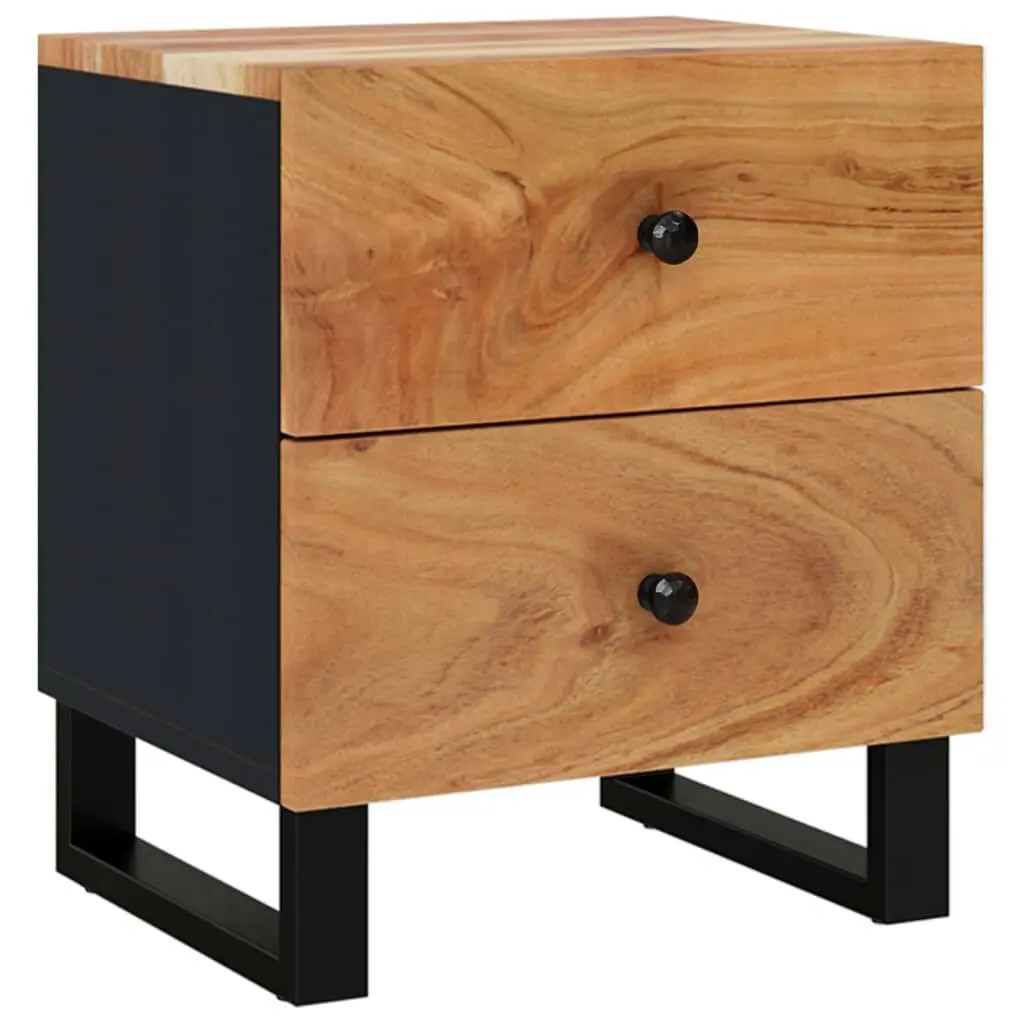 Solid Wood Acacia Bedside Cabinet 15.7 x 13 x 18.1 Inches