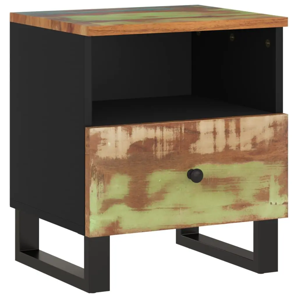 Solid Wood Reclaimed and Engineered Wood Bedside Cabinet