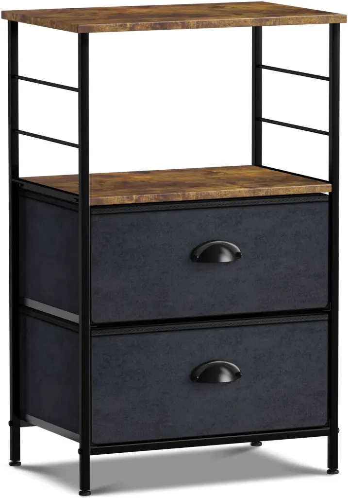 Sorbus 2-Drawer End Table 2 Shelves Bedside Storage Accent Table Chest