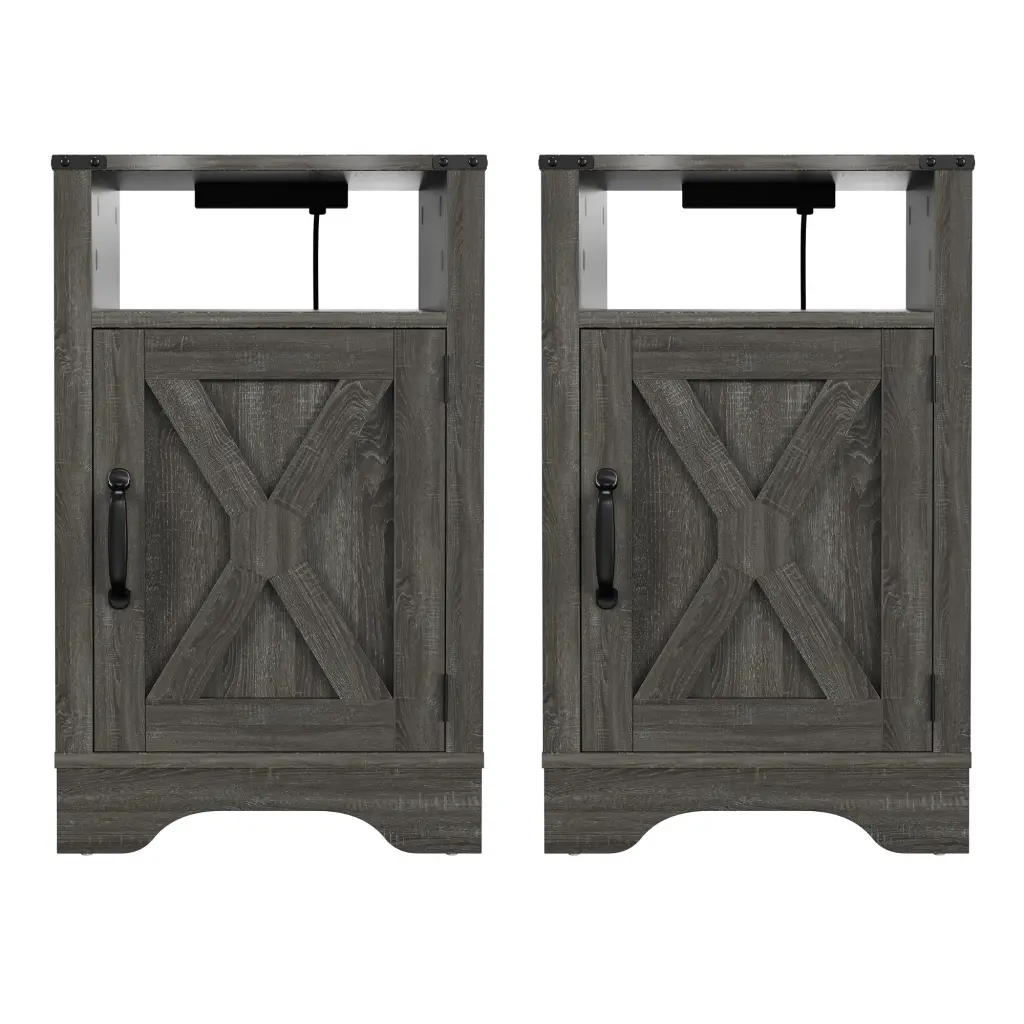 Farmhouse Nightstand Side Table Wooden Rustic End Table Tall Bedside tradeber