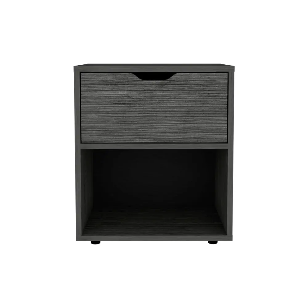 Nightstand Altheimer Light Gray Particle Board Bedside Table treevol furniture