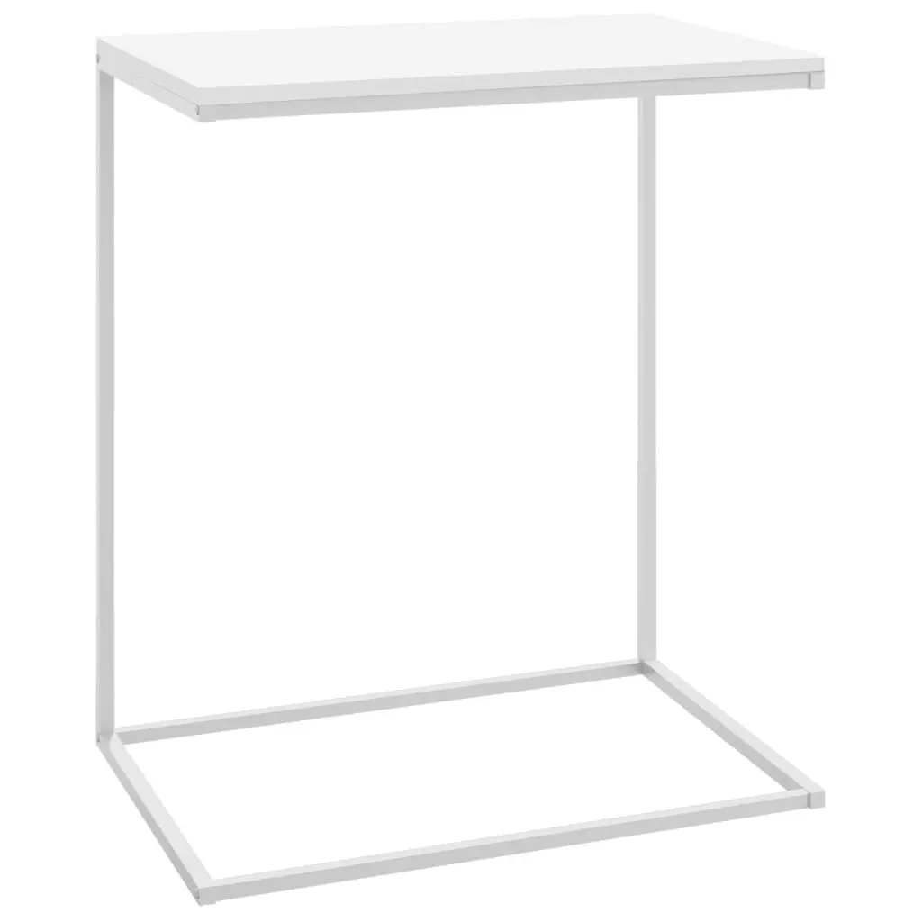 White Side Table 21.7x13.8x26 Inches Engineered Wood Nightstand