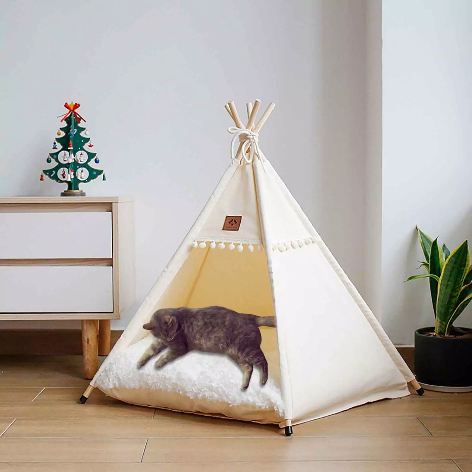 Jacenvly Grinch Christmas Pet Tent - Foldable Dog Tent Dog Hole, Holiday Room Decor