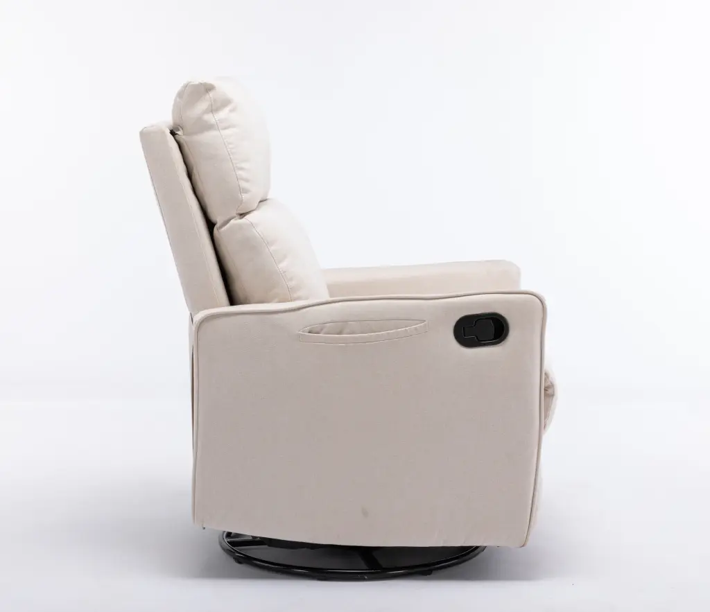 Cotton Linen Fabric Swivel Rocking Chair Glider Rocker Recliner Nursery Chair dg collection