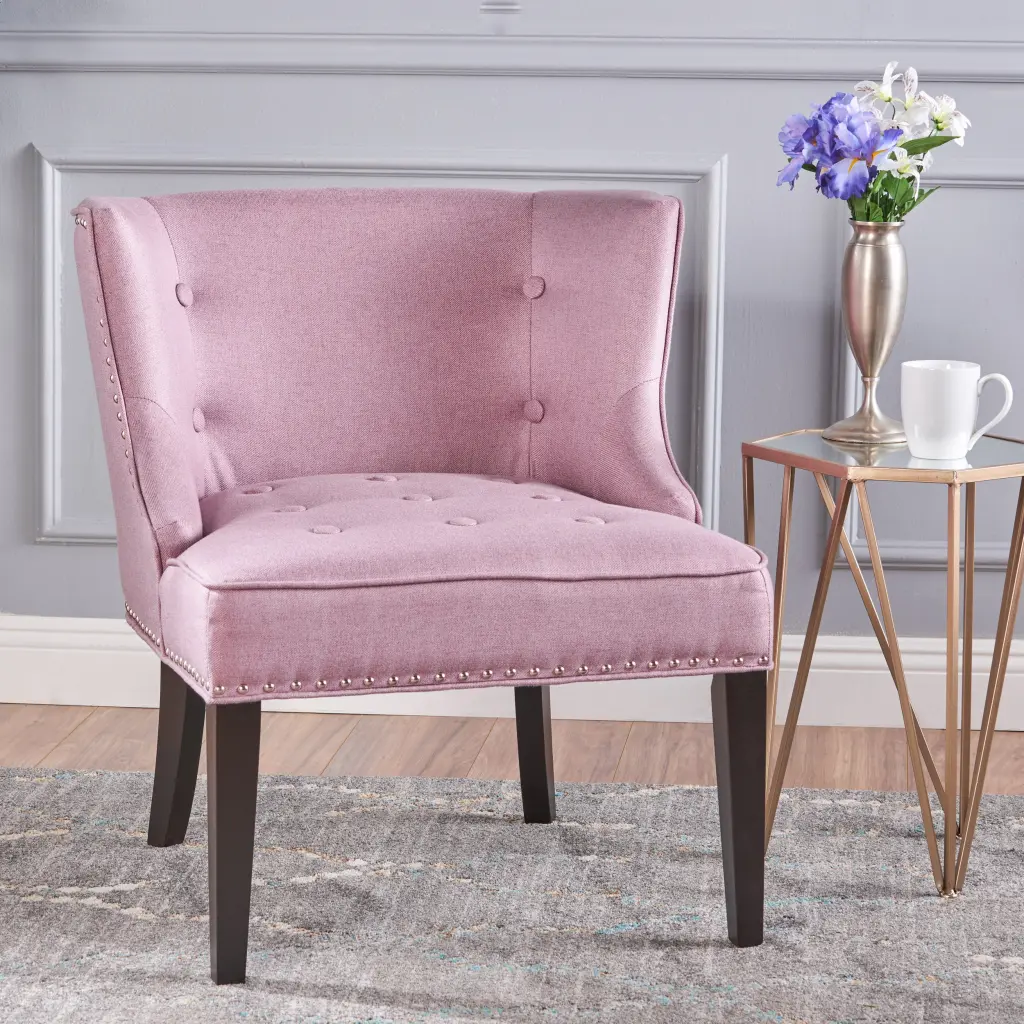 Lavender Purple Material Occasional Chair Modern Upholstered Seating nh-cozy home