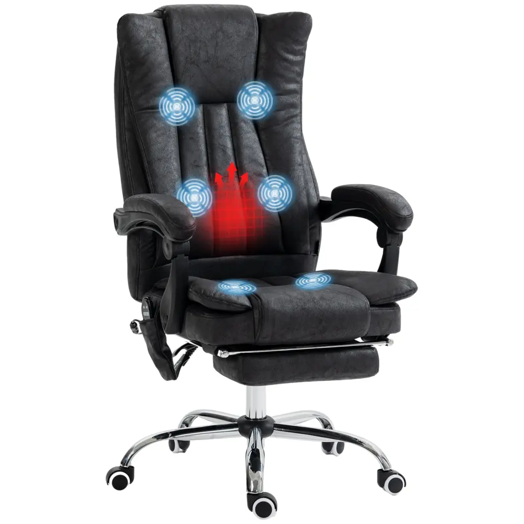 Vinsetto Microfiber Office Chair High Back Computer Chair 6 Point Adjustment aosom business