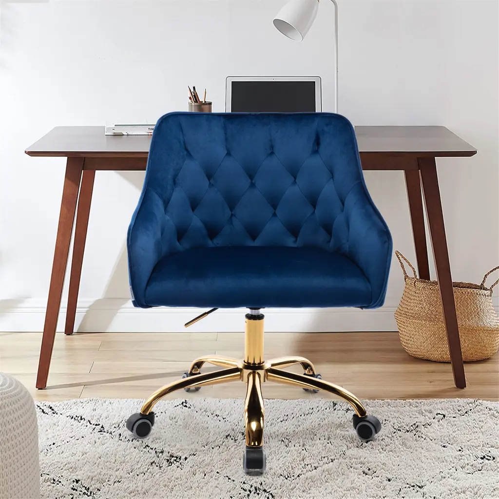 Coolmore Velvet Home Office Desk Chair Modern Cute Computer Chair White coolmore w-395