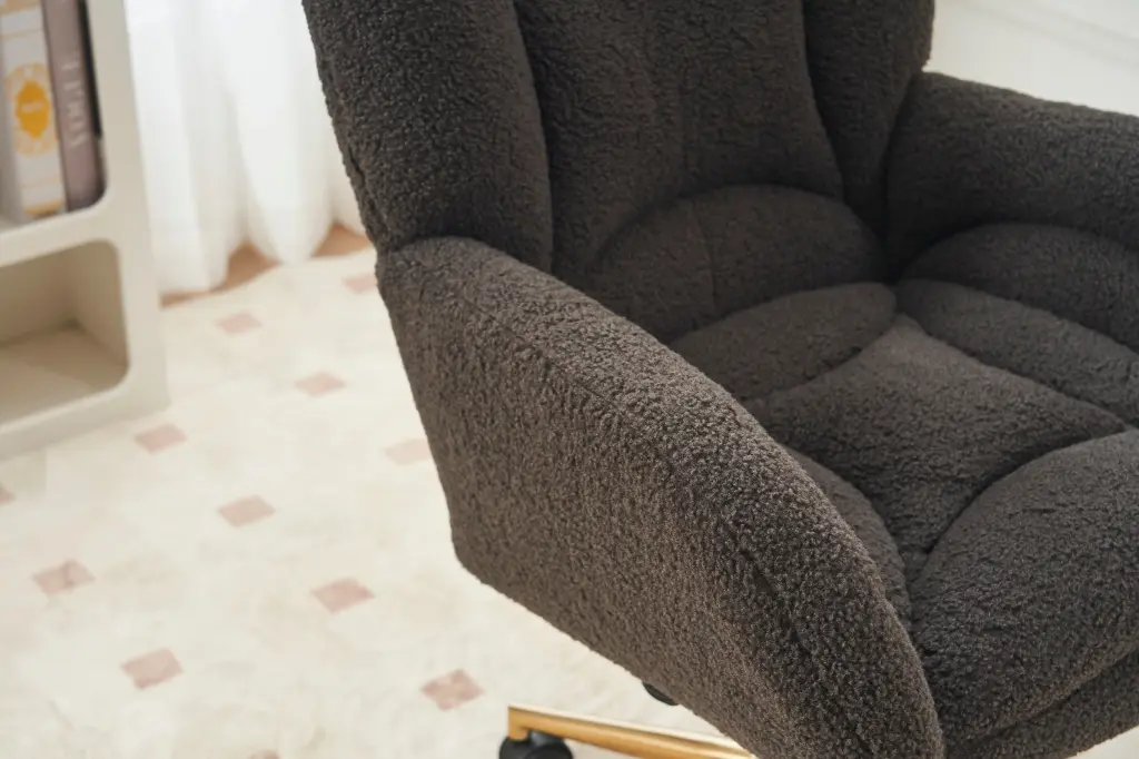 Teddy Material 360 Swivel Home Office Chair Gold Metal Base dg collection