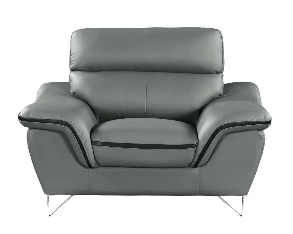 Authentic Leather Chair Gray Foam Upholstered Office Chair global united