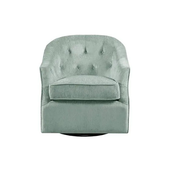 Calvin Swivel Chair Light Blue Solid Wood Modern Office Chair jla