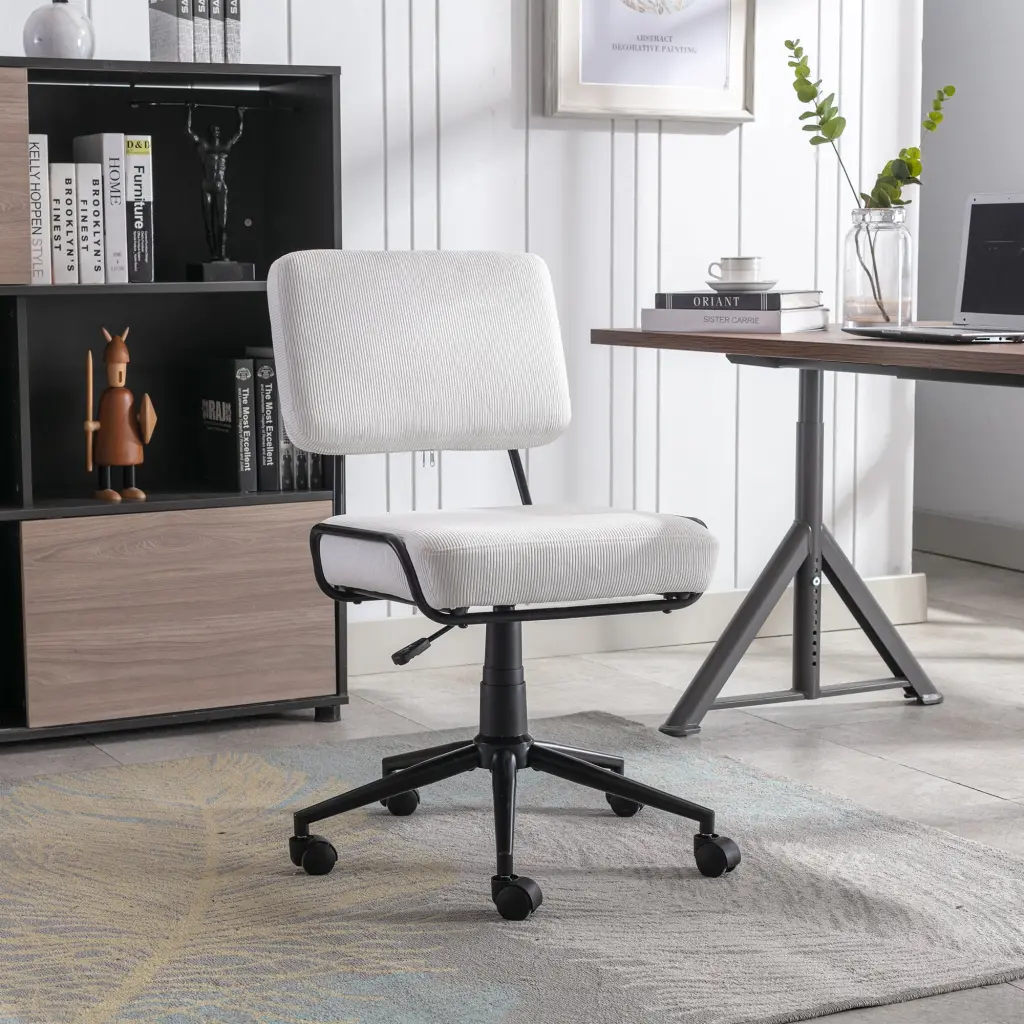 Corduroy Desk Chair, Tinquire Adjustable Height Swivel Office Chair lesscasa