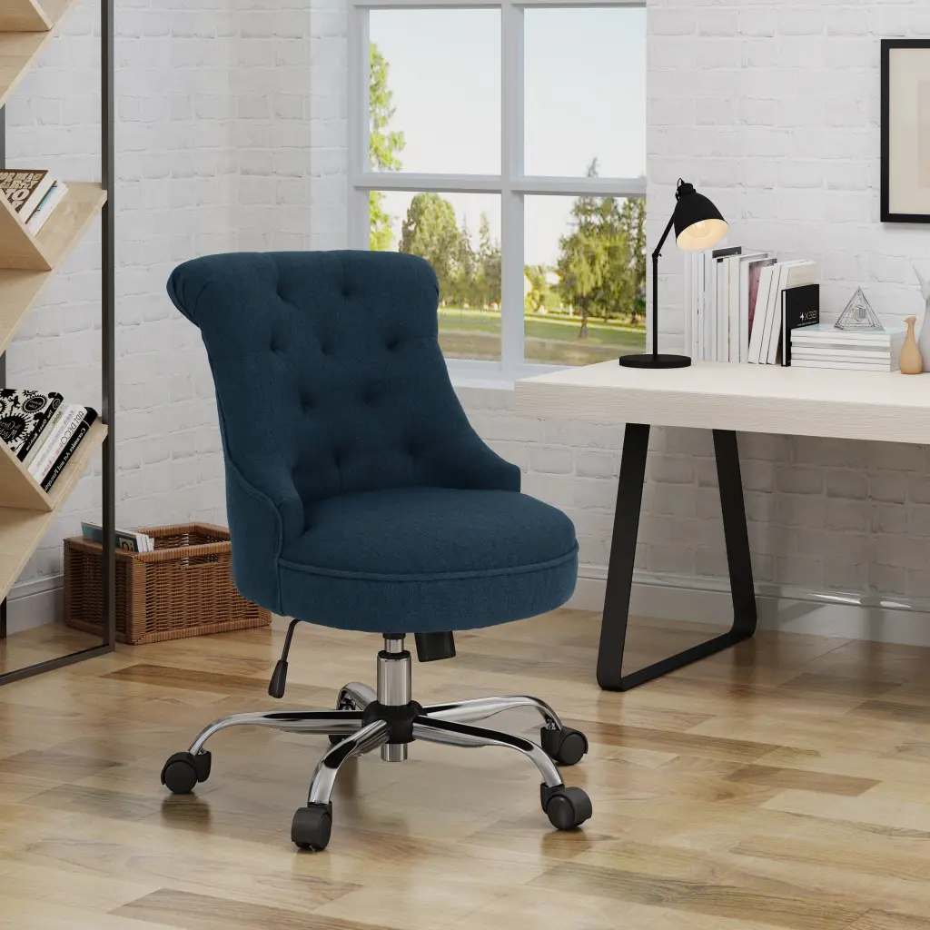Office Chair Navy Blue Fabric Ergonomic Desk Chair Adjustable Height nh-an
