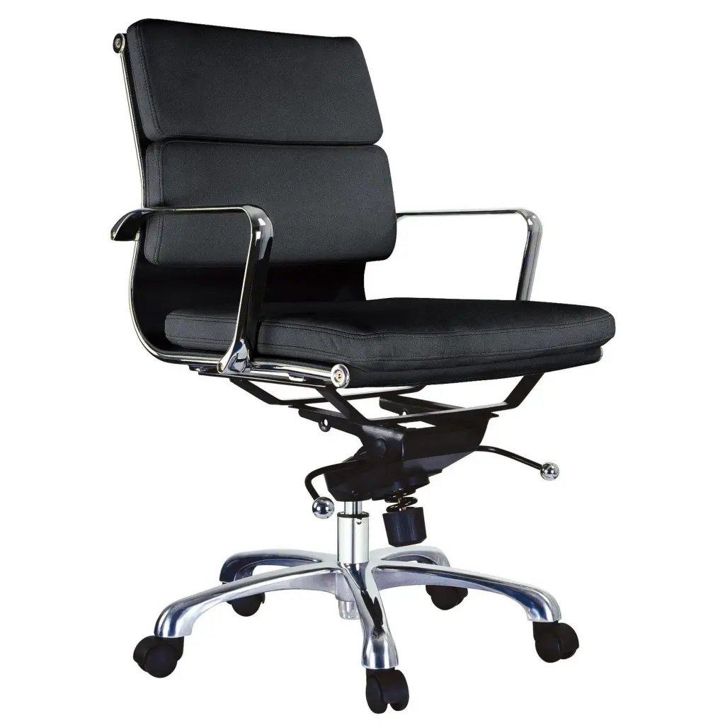 Elle 20 Inch Low Back Swivel Office Chair Cushion and Rolling Wheels royal hampton