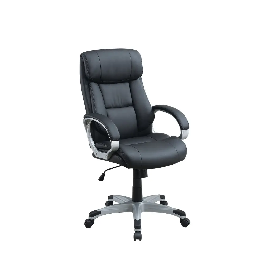 Adjustable Height Office Chair Padded Armrests Black Casters simple relax