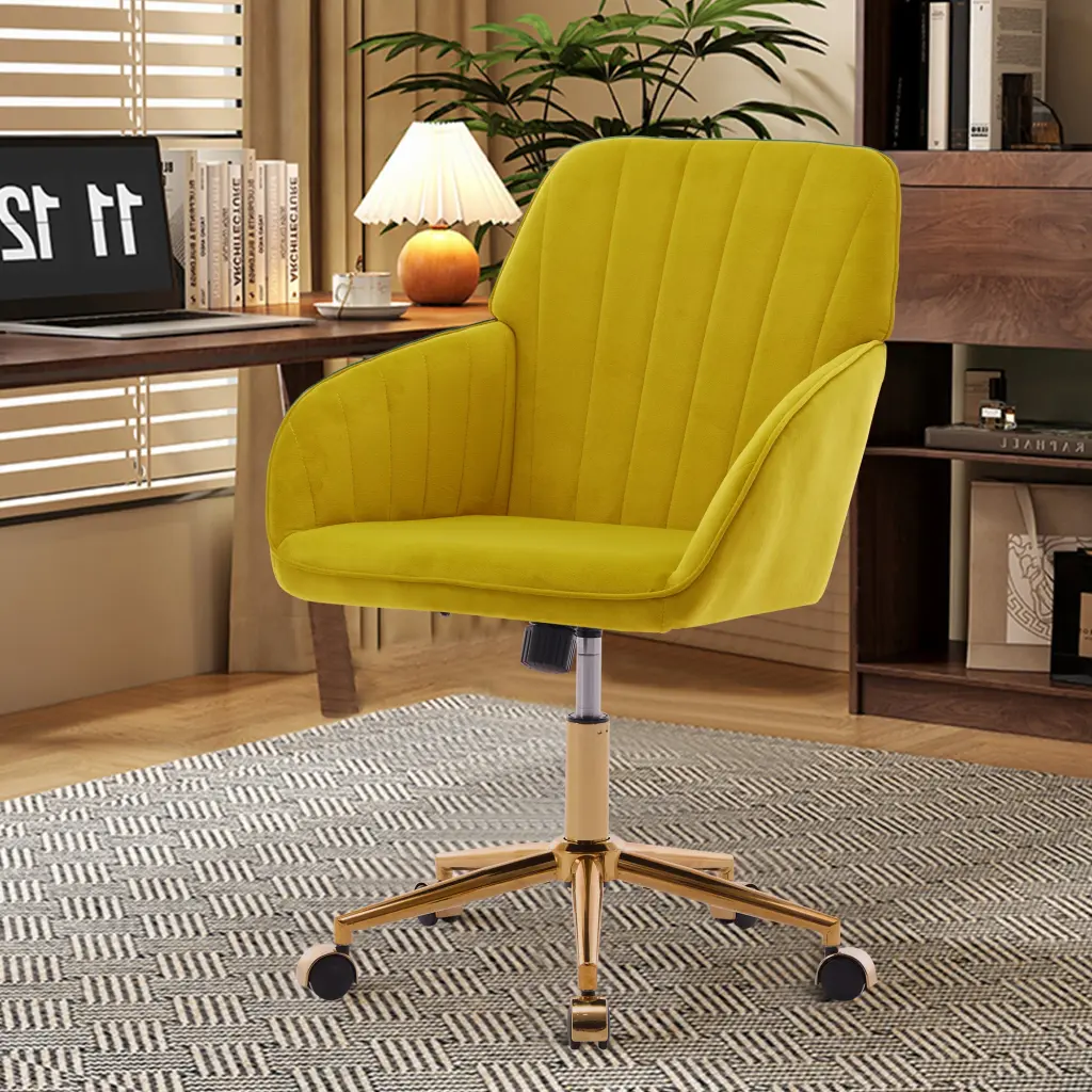 Ty Bright Yellow Velvet Stationery Chair ts furniture