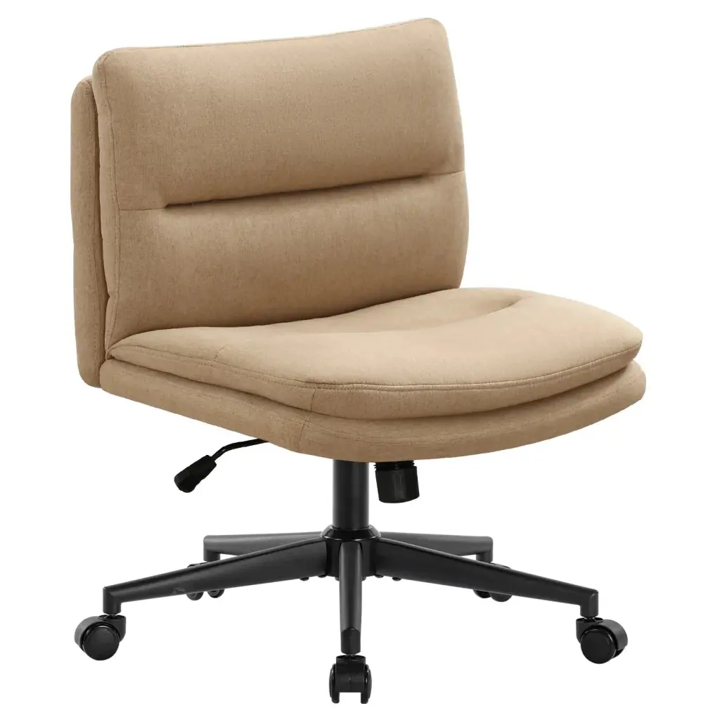 Armless Office Chair Wheels Criss Cross Legged Comfy Home Chair vanbow