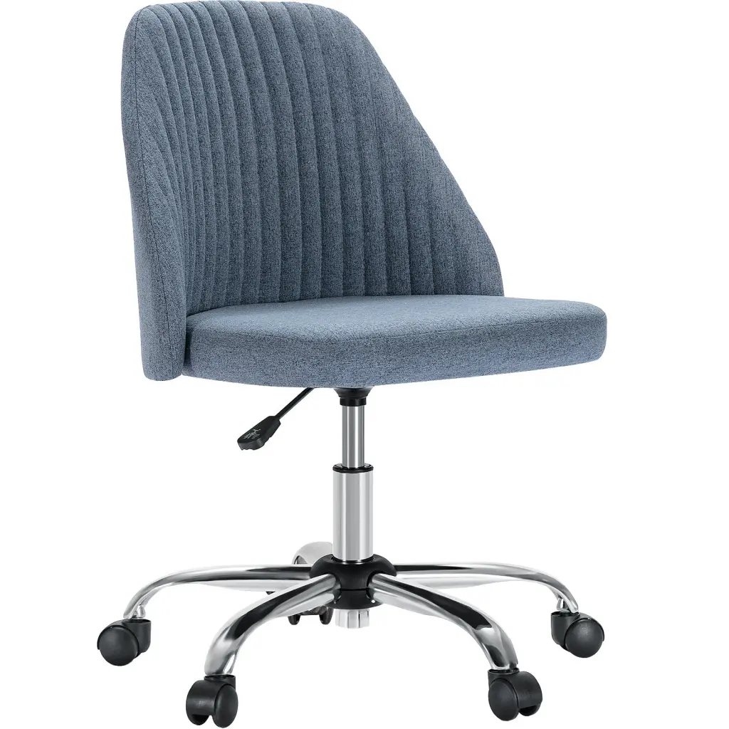 Sweetcrispy Armless Home Office Desk Chair Wheels Customizable Swivel w2201
