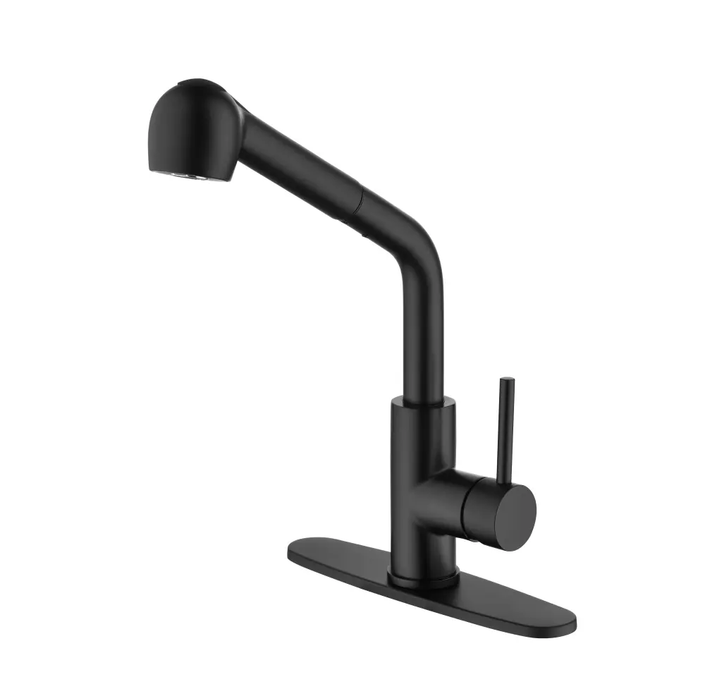 Matte Black Kitchen Faucets Pull Down Sprayer, Single Handle Kitchen Sink Faucet Pull Out Sprayer