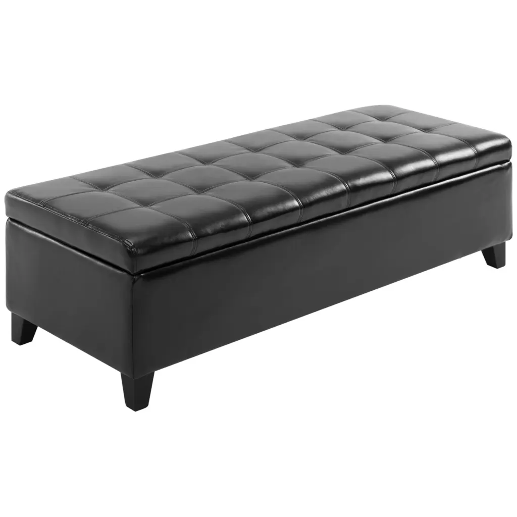 Homcom 51 Inch Ottoman Storage Bench Faux Hide Lift Top Storage Chest aosom business