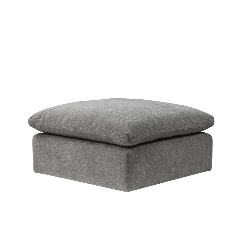 Naveen Modular Ottoman Gray Linen Upholstered Storage Bench acme onsite store