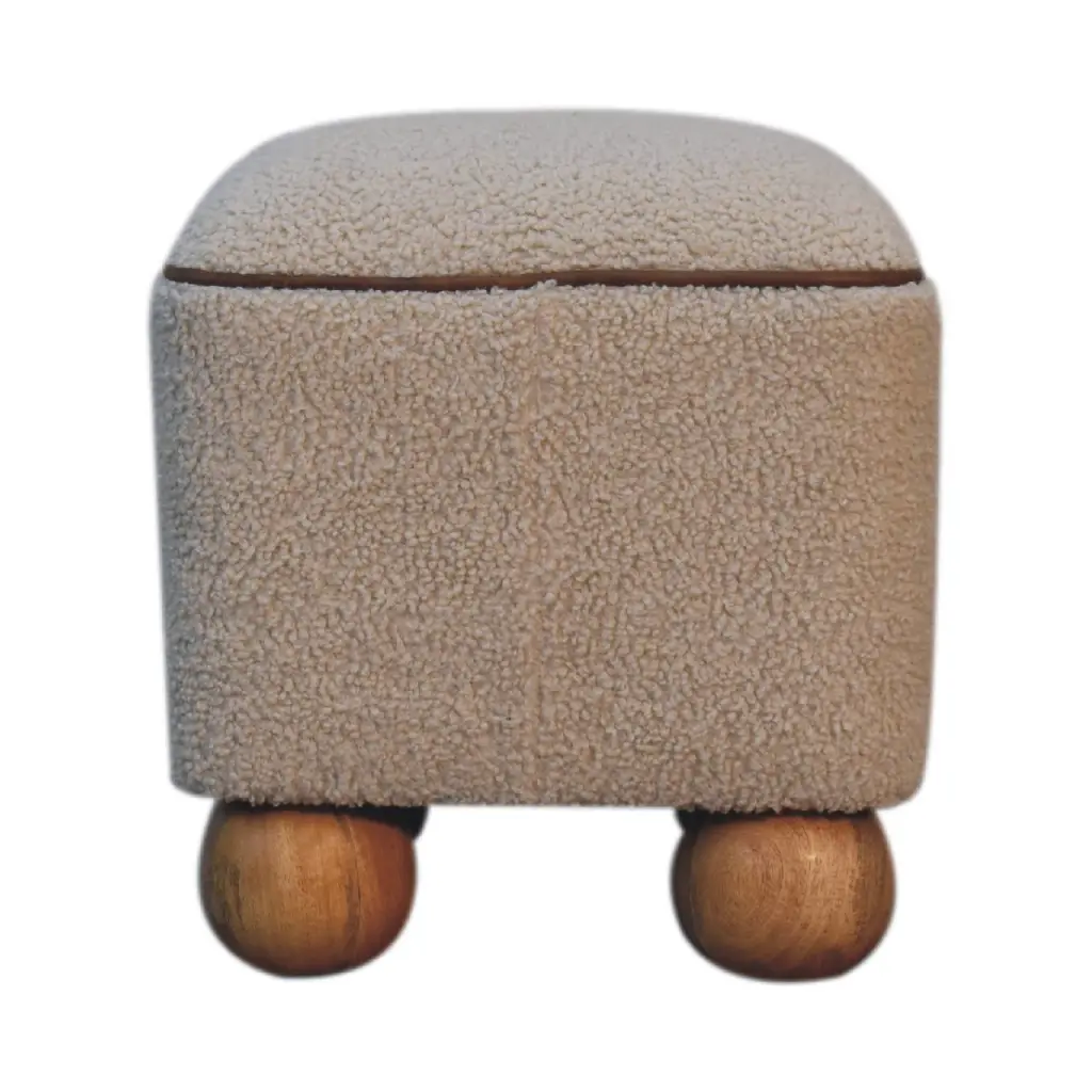 Serenity Footstool Ball Feet Cream Foam Wood Material artisan furniture