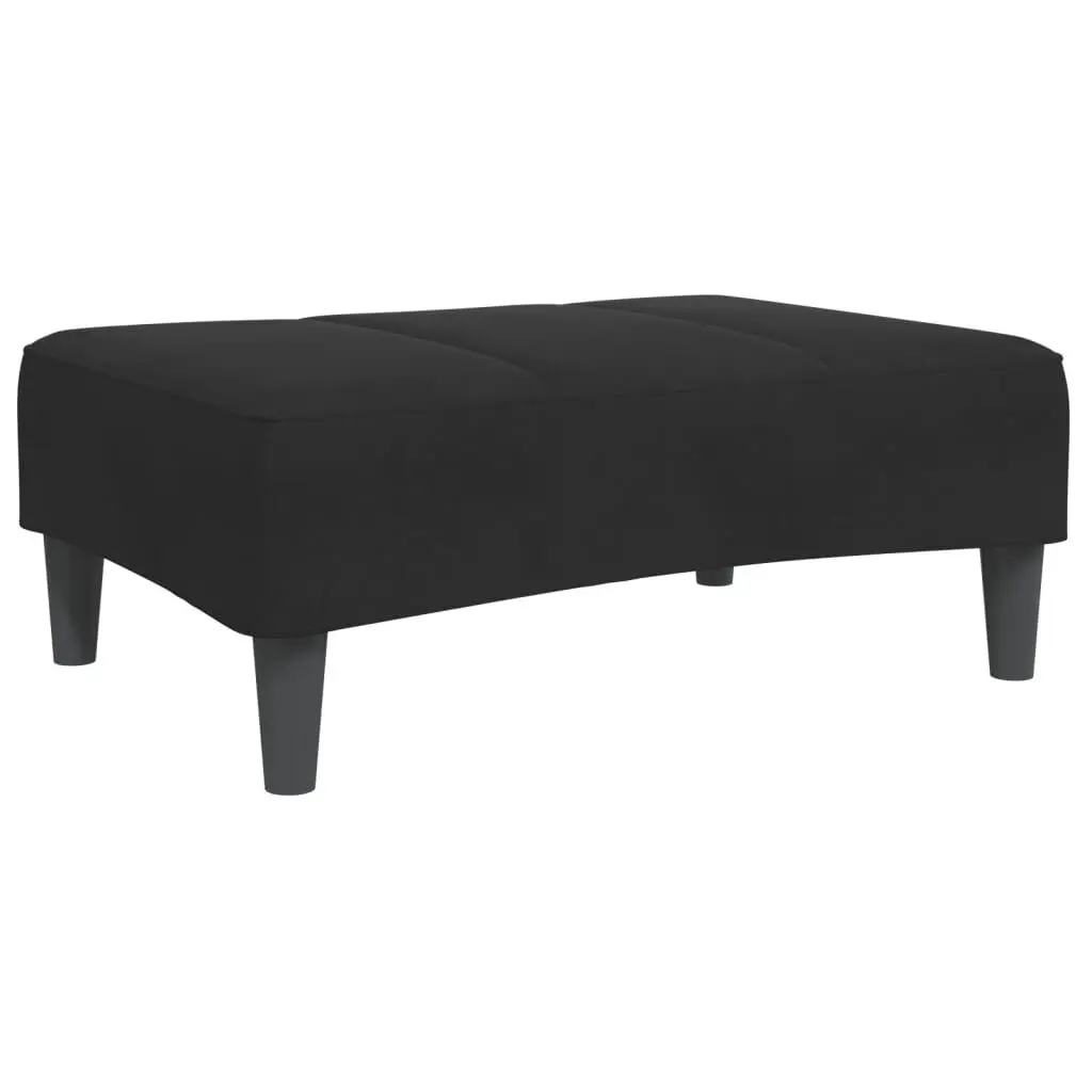 Black Velvet Footstool 30.3x21.7x12.2 Inches Living Room