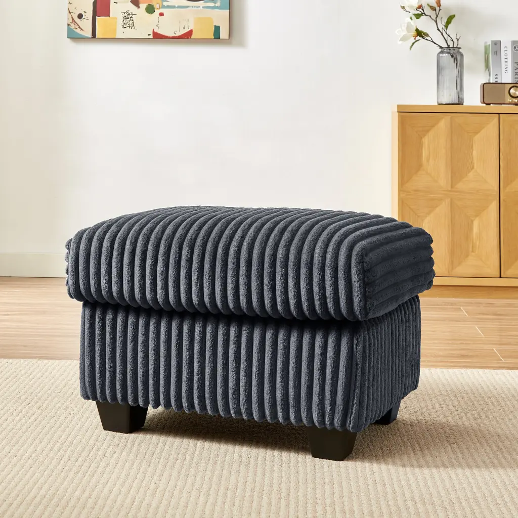 27.2-Inch Corduroy Fabric Ottoman Removable Seat Cushion jsc furniture