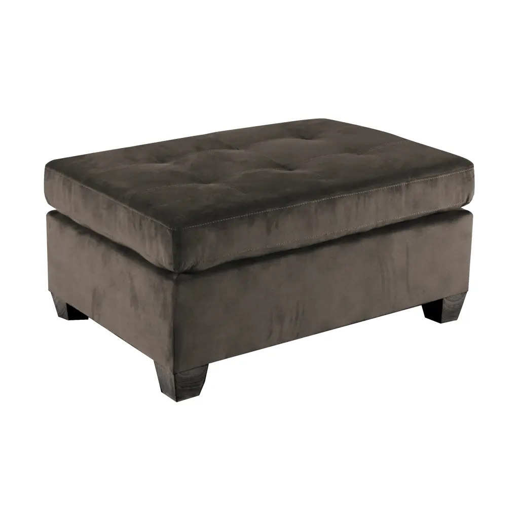Tufted Ottoman Chocolate Microfiber Upholstery Modern Living Room Footstool kanepe