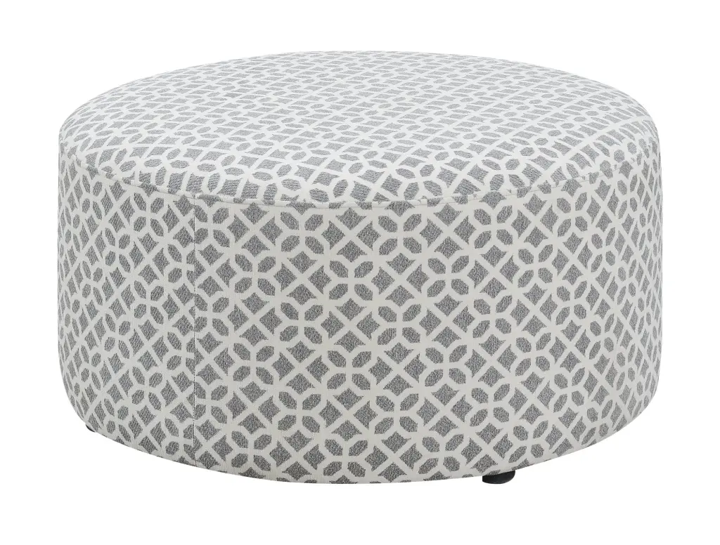 Ranger Gray Round Ottoman Gray Foam Engineered Wood Storage Footstool wallace - bay