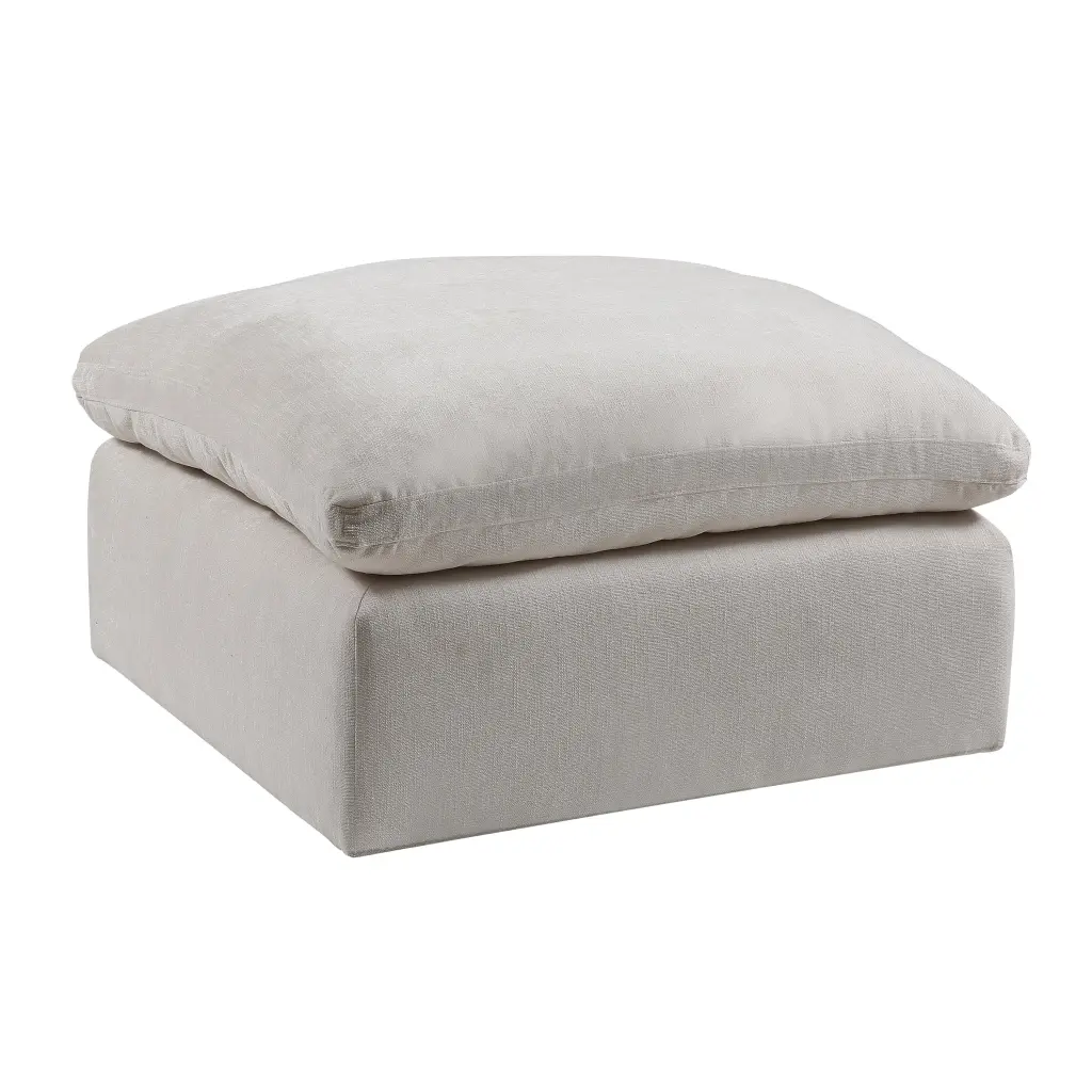 Ivory Ottoman Removable Cushion Ivory Linen Living Space furniture max