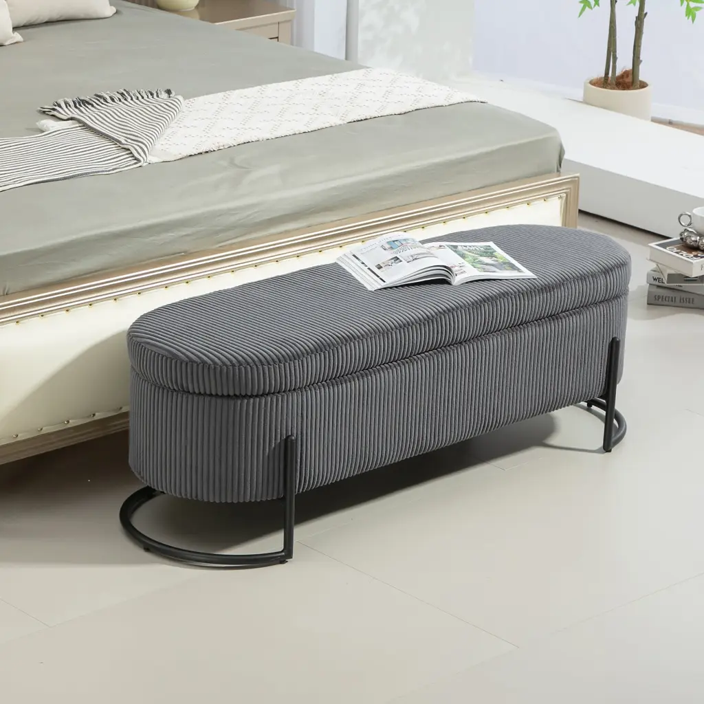Coolmore Storage Ottoman Bedroom End Bench Upholstered Fabric Storage house hold-w1588