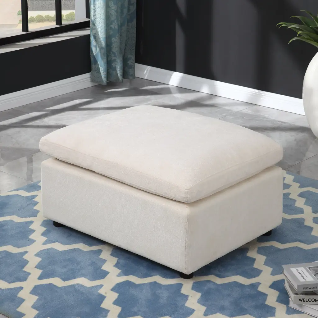Modern Upholstered Square Modular Ottoman Sectional Sofa Extra Seating meiting furniture