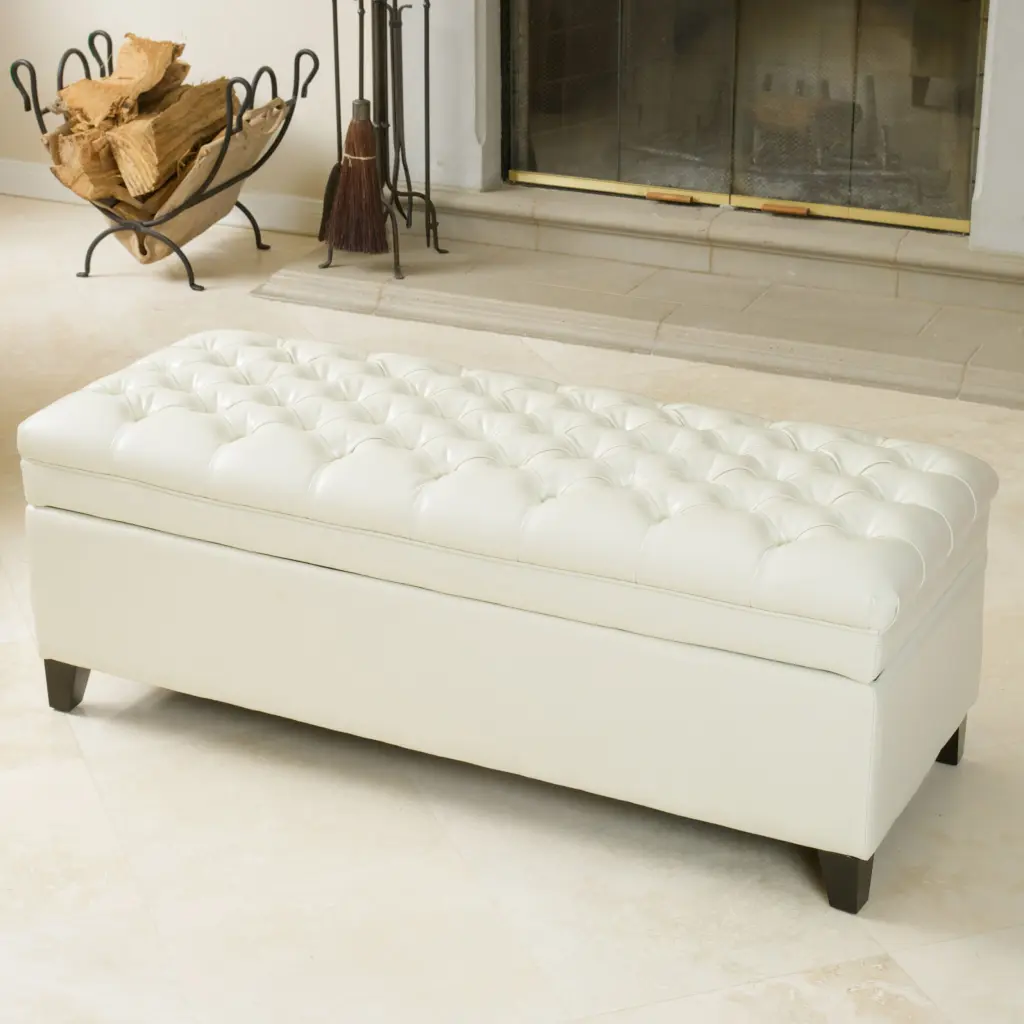 Juliana Storage Ottoman Ivory Hide nh-an