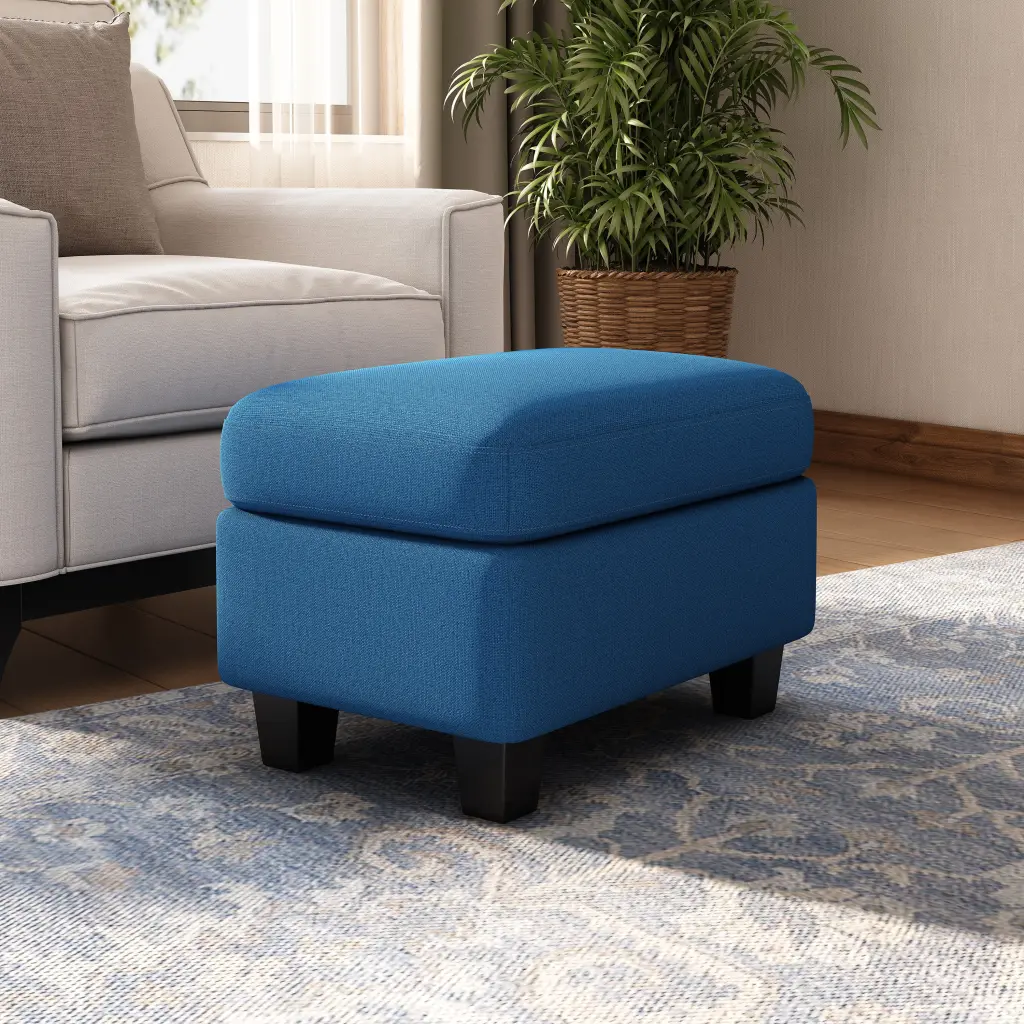 Springfield Navy Blue Ottoman Navy Blue Foam Polyester Blend nh-an