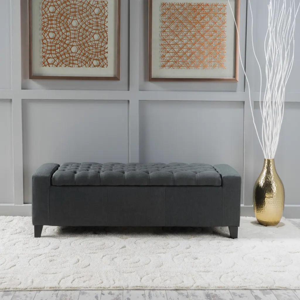 Storage Ottoman Dark Gray Material nh-an