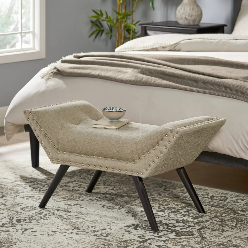 Marriott Ottoman Beige Material Footrest Living Room nh-sunfay