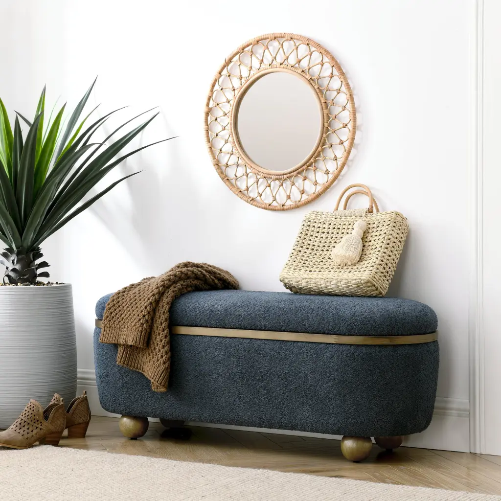 Upholstered Storage Ottoman Bench End Bed Storage chuangyuan smart home