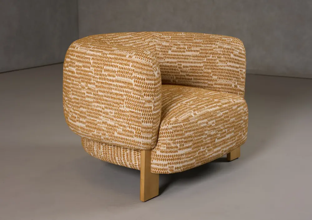 Divani Casa Optima - Mid-Century Current Orange Fabric Accent Chair