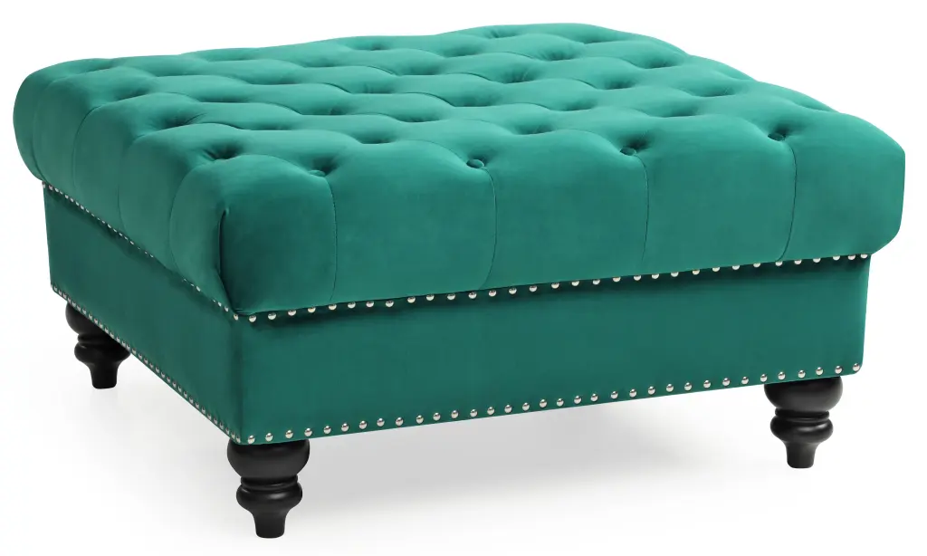 Nola G0352 Ottoman Green Foam Velvet glory furniture