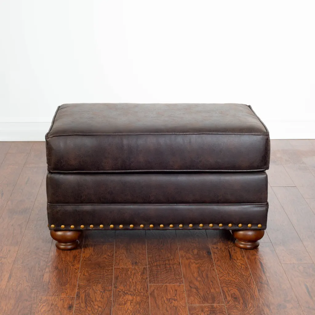 Leinster Faux Leather Upholstered Ottoman Espresso hz