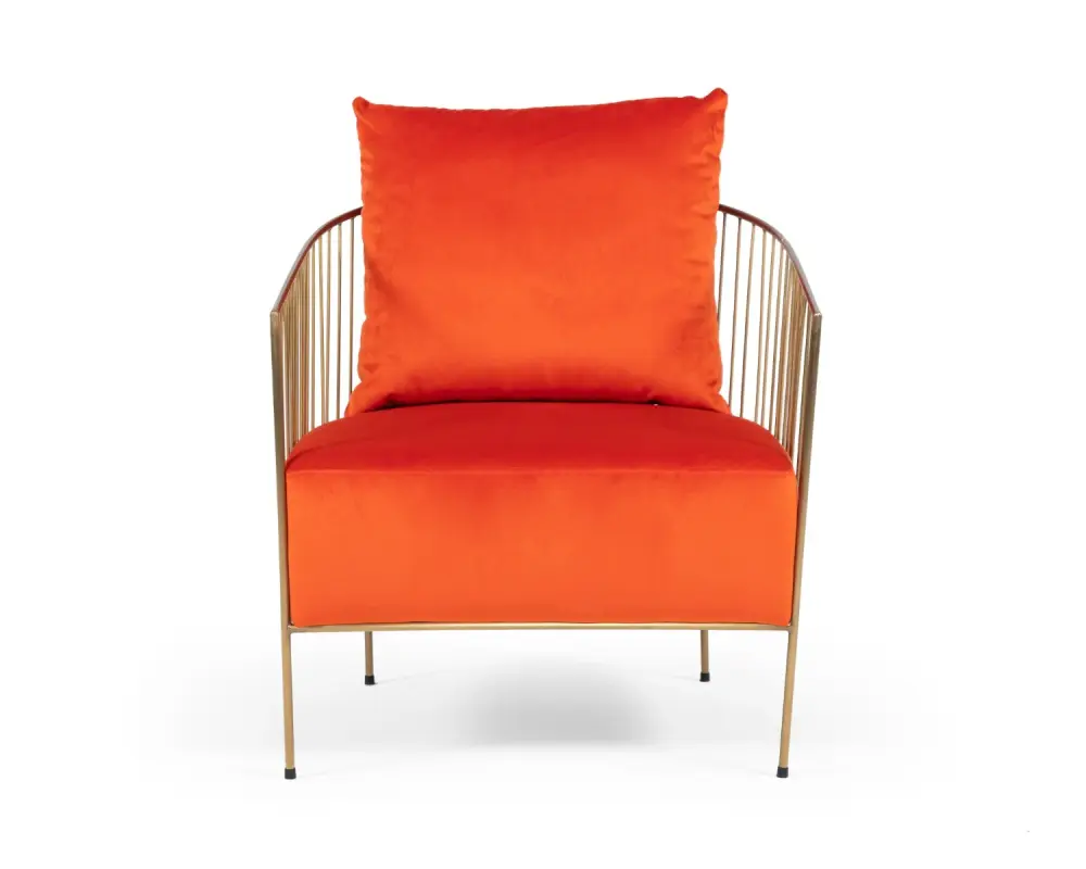 Modrest Loveland - Glam Peach Velvet Accent Chair