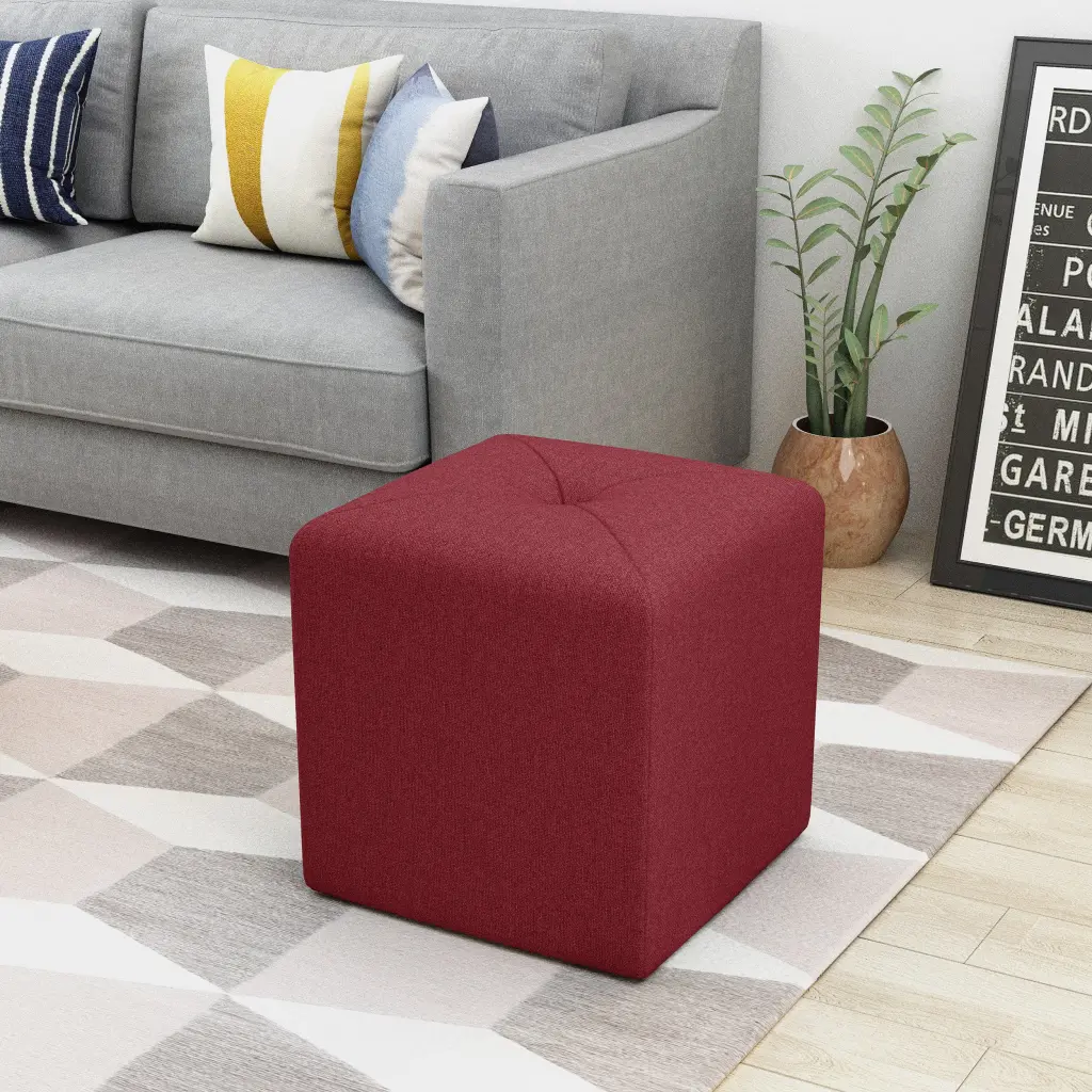 Ottoman Red Upholstery Material Living Room nh-an