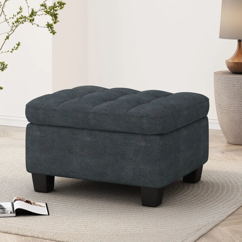 Sectional Ottoman Charcoal Material Living Room nh-an