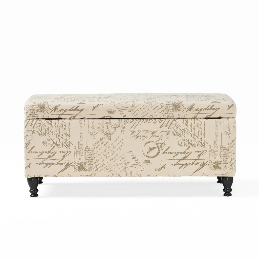 Parisian Storage Ottoman Beige Reclaimed Natural Material nh-sunfay