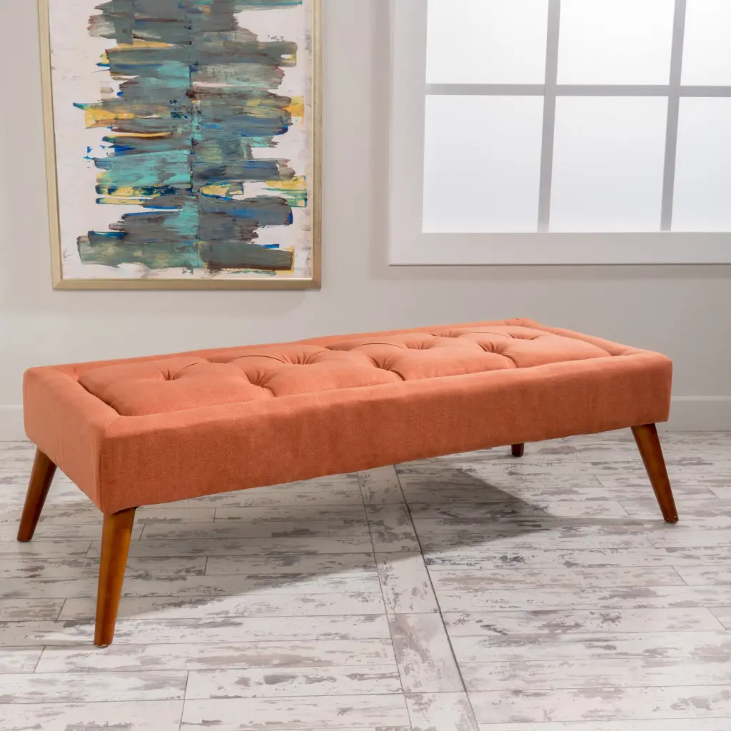 Tuft Top Ottoman Orange Material nh-sunfay