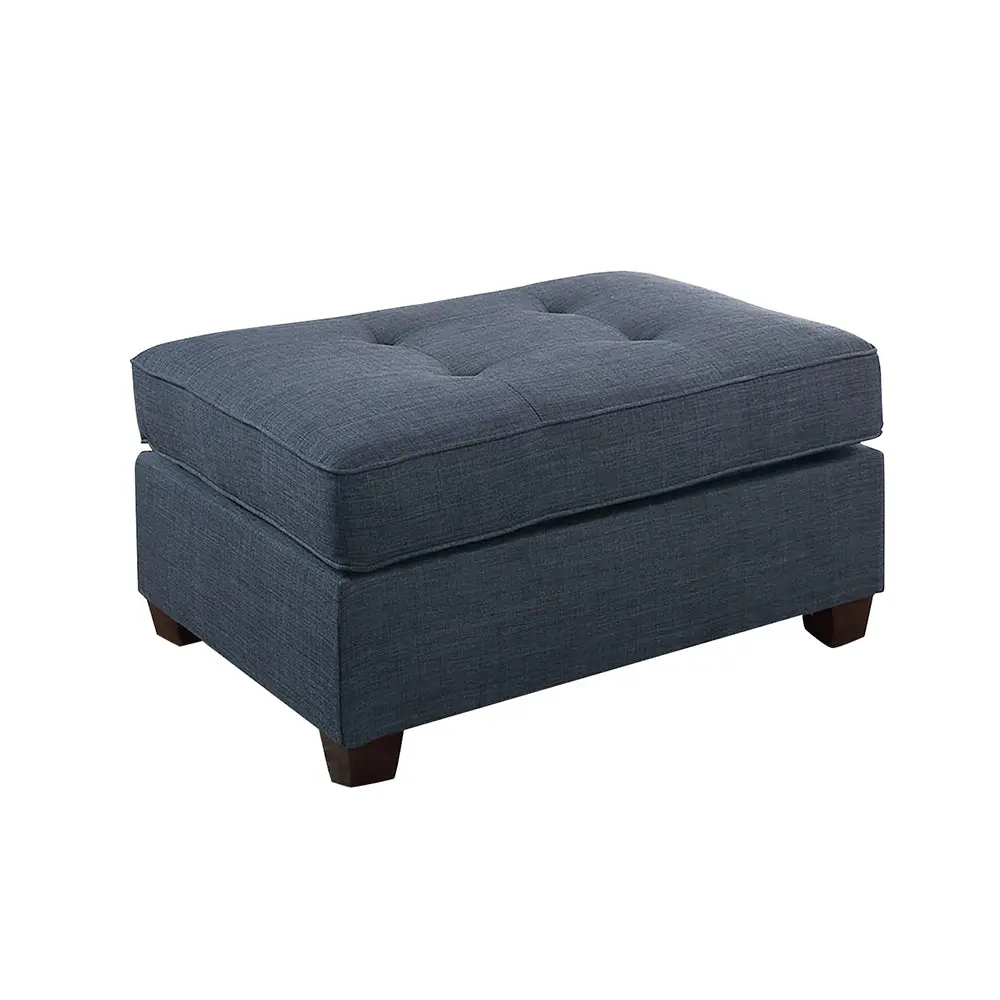 Dark Blue Cocktail Ottoman Button Tufted Seat simple relax
