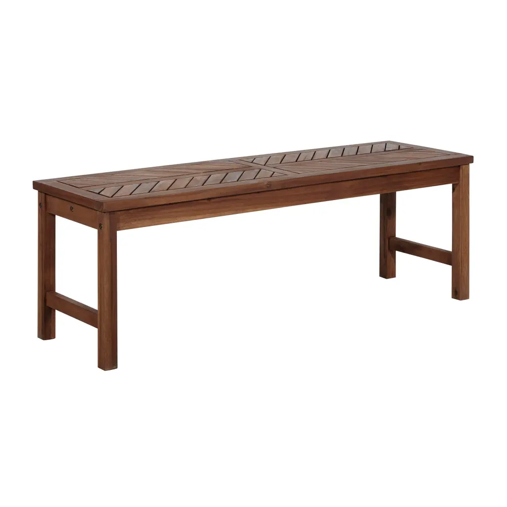 Modern Chevron Top Solid Timber Patio Bench Dark Brown Outdoor Seating walker edison